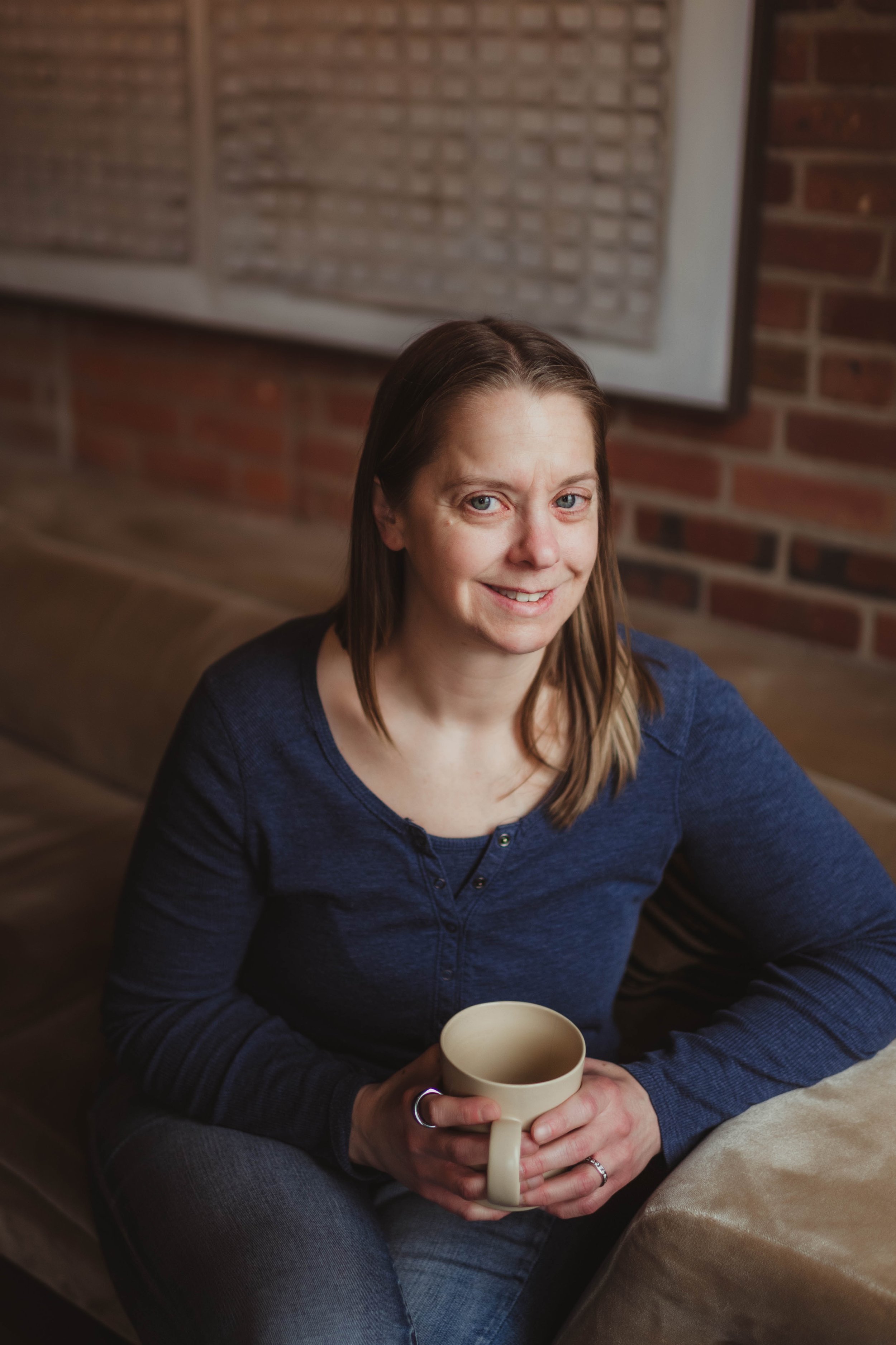 Amanda Kriescher with coffee cup