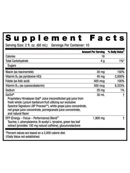 Nutritional information regarding Youngevity's CHI3 Energy™ Energy Drink supplement for Canadians.