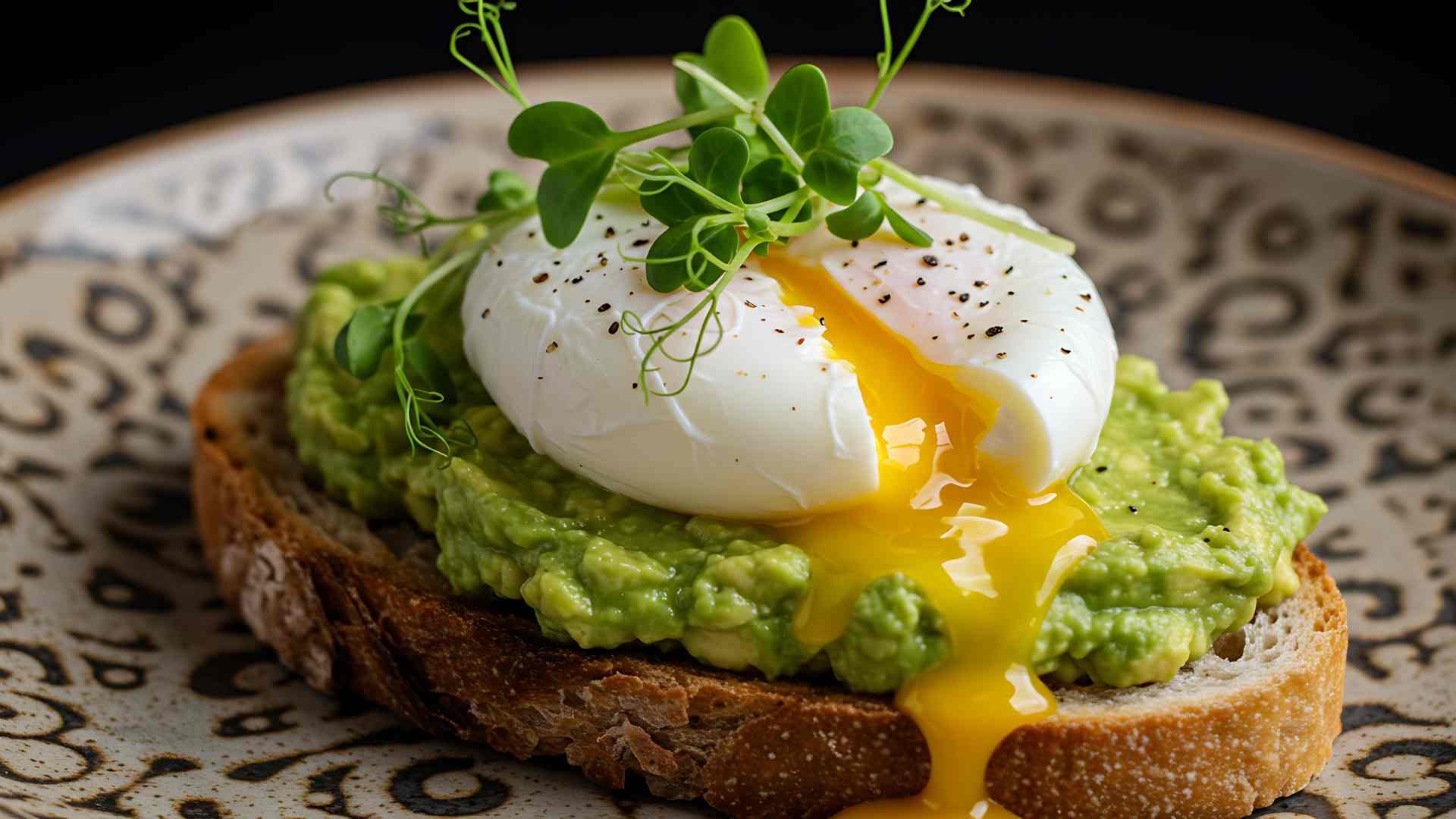 A basted egg on avocado toast.