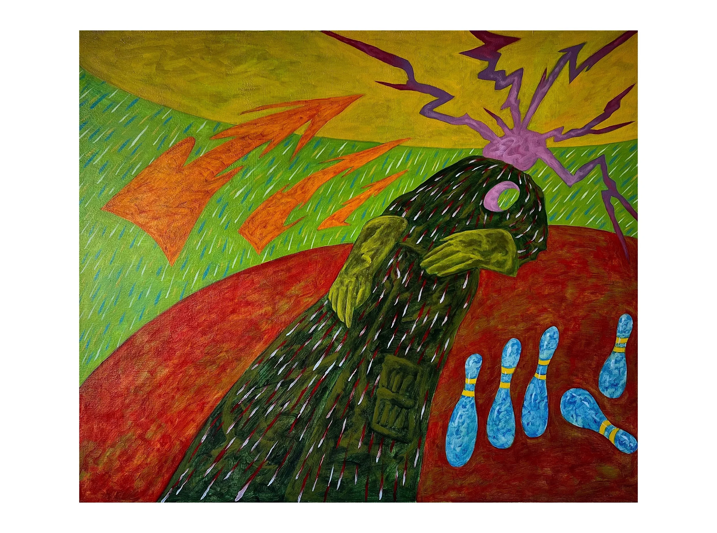 No Control On Temperature Reports (2025) Oil on canvas, 40" x 48"