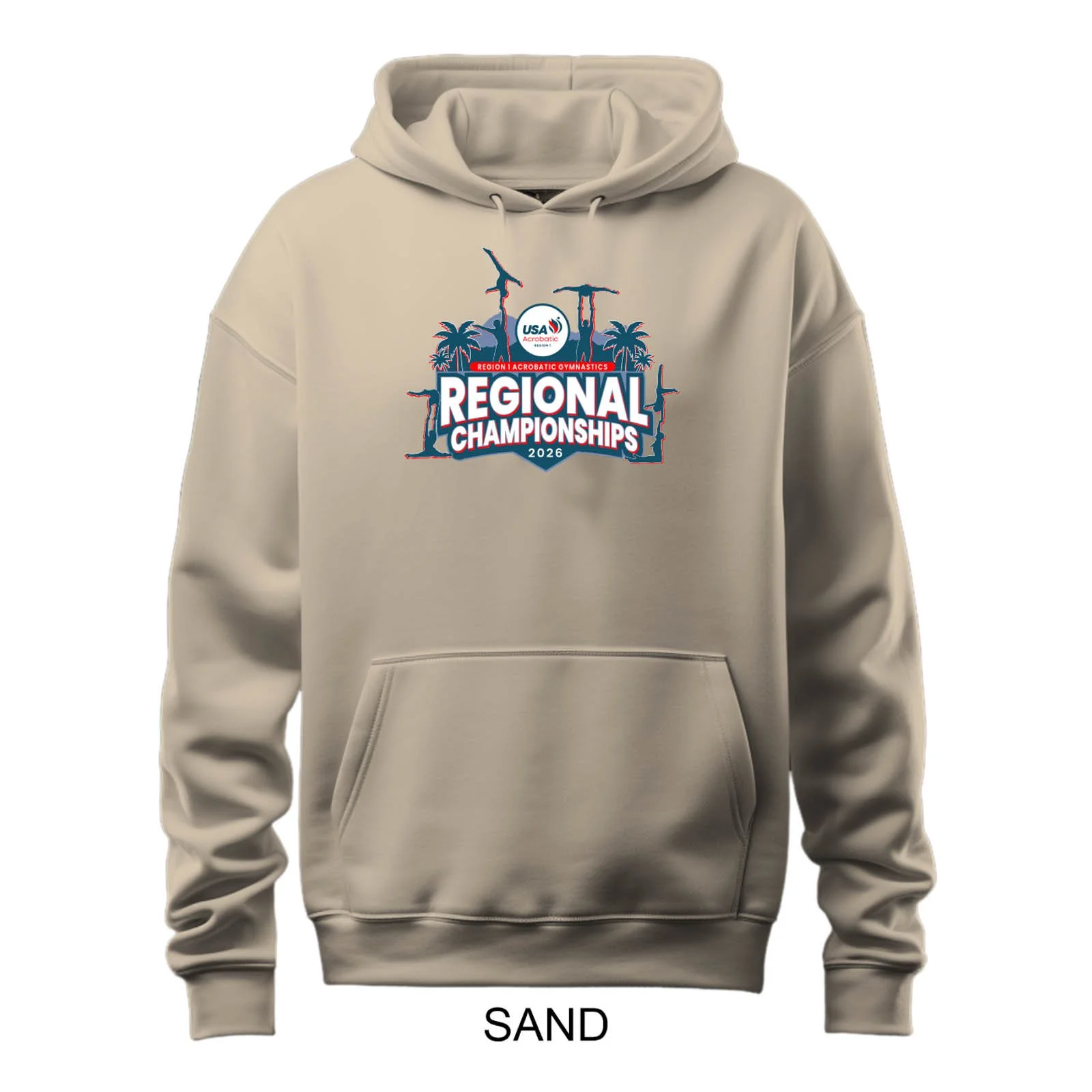 2026 Region 1 Acrobatic Gymnastics Regional Championships Solid Color Hooded Sweatshirt