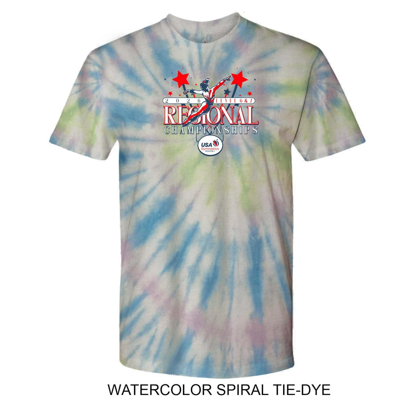 2026 Region 1 Level 6 & 7 Regional Championships Tie Dye T-Shirt