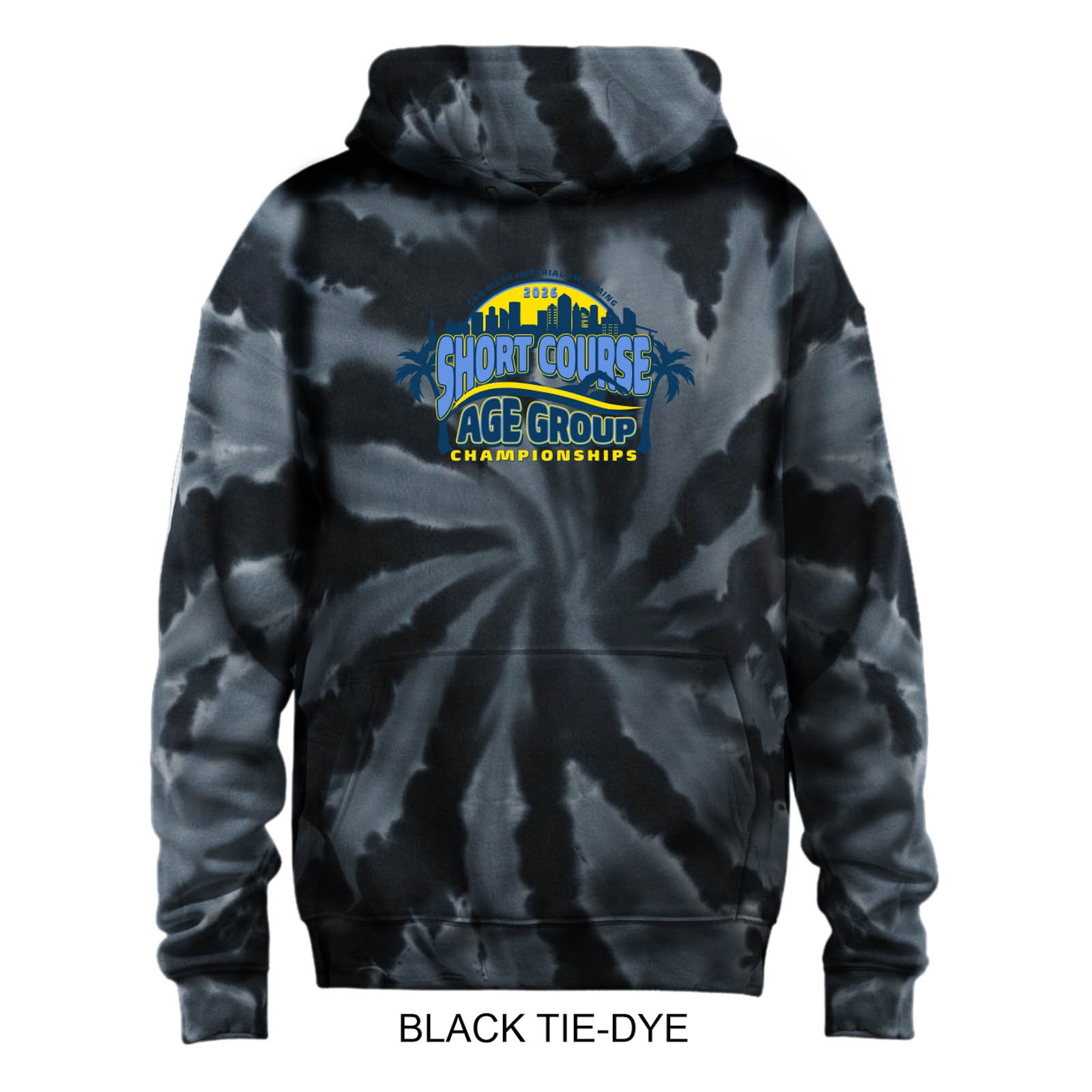 2026 Short Course Age Group Championship Tie Dye Hooded Sweatshirt