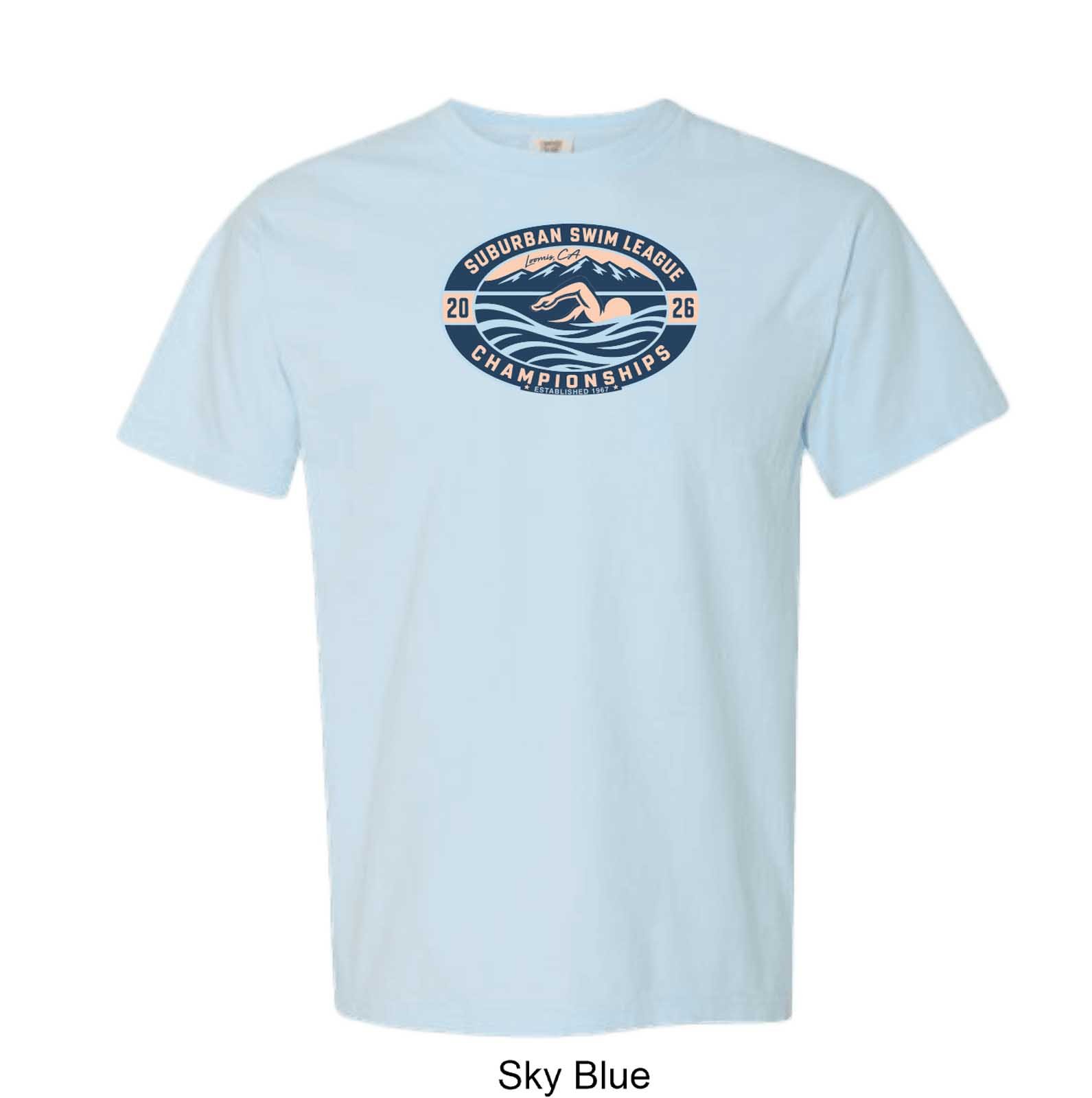 2026 Suburban Swim League Championships Solid Color Cotton T-Shirt