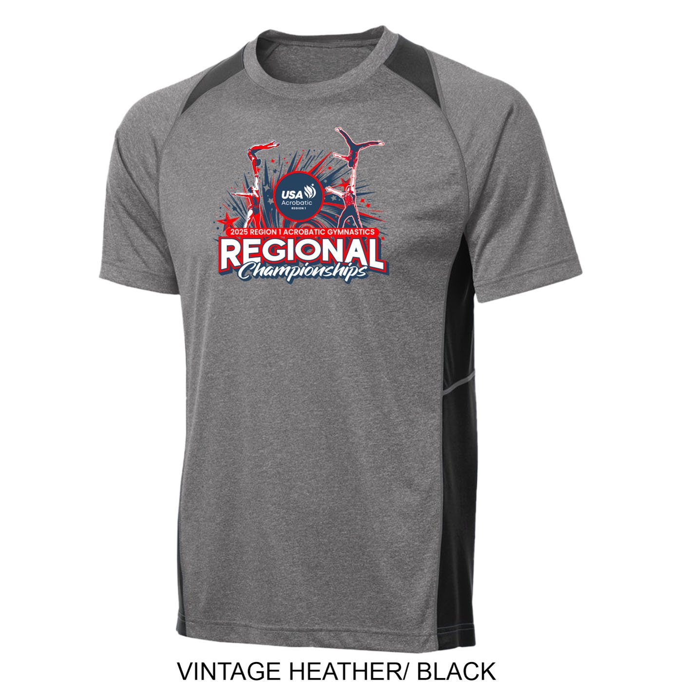 2025 Region 1 Acrobatic Gymnastics Regional Championships Color Block T-Shirt