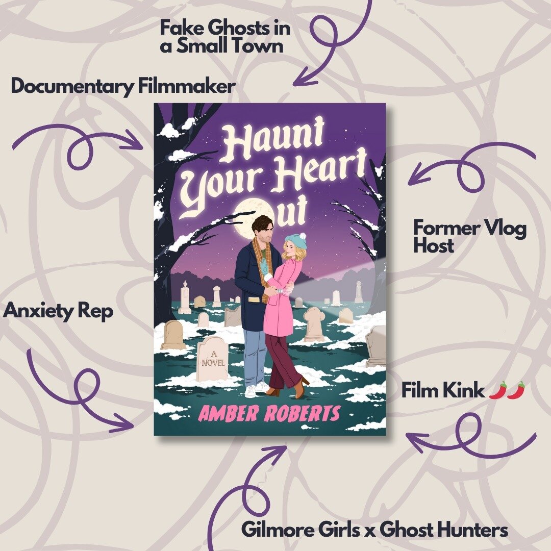 I'm so excited to share the cover of @amberrobertswrites newest book, Haunt Your Heart Out, with amazing design work by @anahardesign! 

Fans of LOVELIGHT FARMS and THE DEAD ROMANTICS, people who think Ghost Hunters is totally staged (but love it any