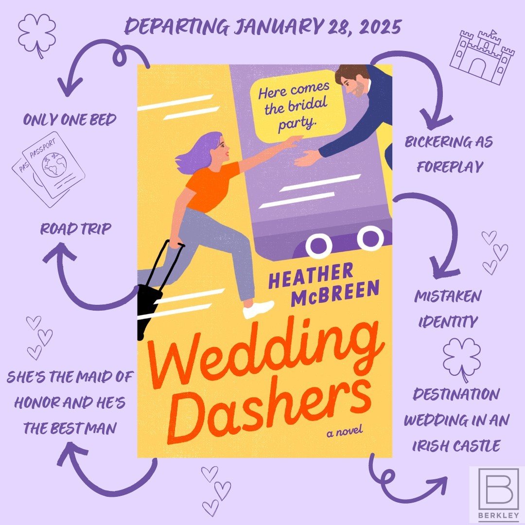 I am so excited to help reveal the cover for WEDDING DASHERS by @heathermcbreenwrites out January 28, 2025 from @berkleyromance. 

WEDDING DASHERS is now available for preorder wherever books are sold. 
After a case of mistaken identity and almost on