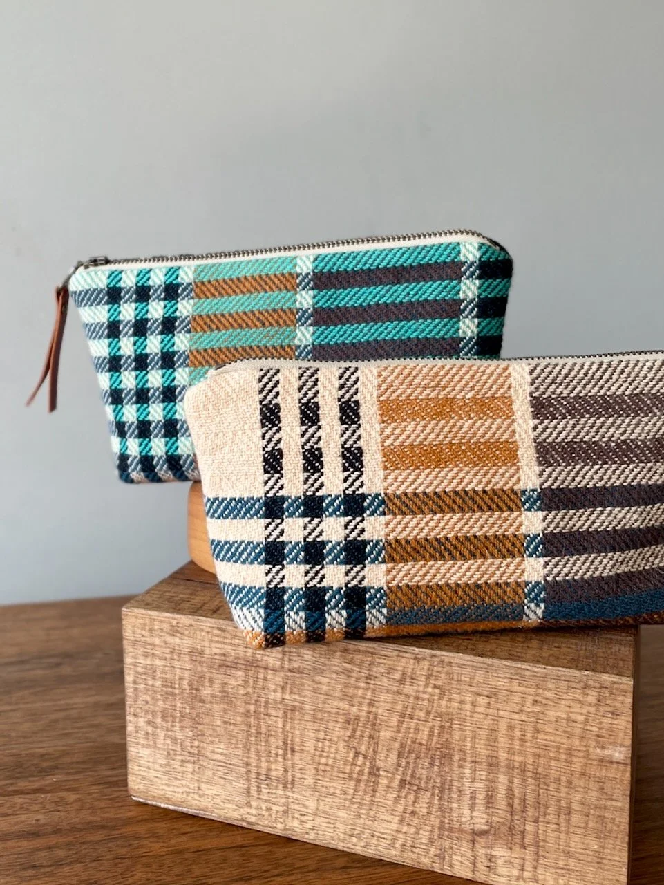 Turquoise Staccato Pouches in Teal
