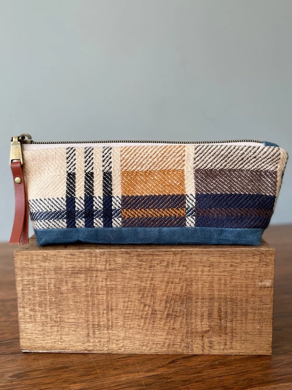 Almond and Indigo Notions Pouch