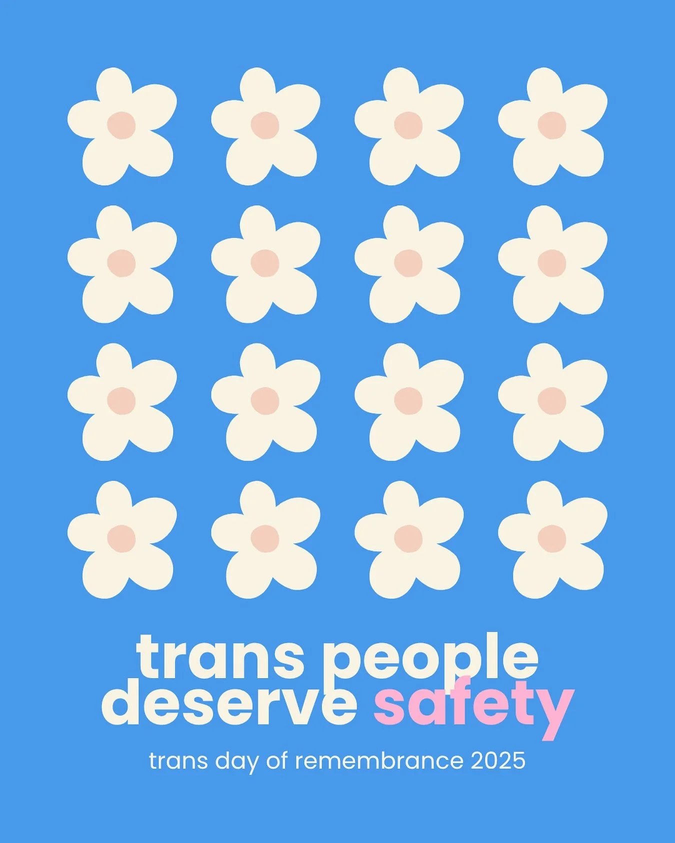 Trans people deserve to live in safety, in communities that allow them to thrive and be themselves, authentically. 

On Transgender Day of Remembrance, we remember and mourn our trans and nonbinary community members who experienced violence for simpl