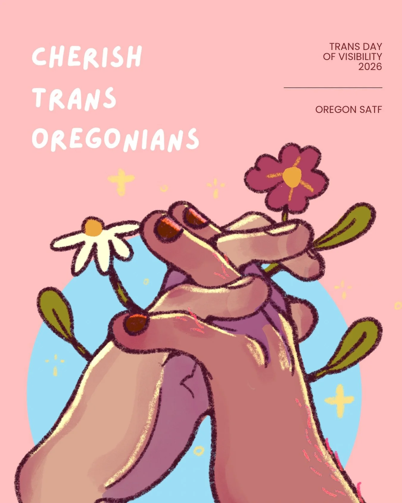 On #transdayofvisibility🏳️&zwj;⚧️ , we celebrate trans and nonbinary Oregonians. Our world is better for your existence 🩵🩷🤍

At Oregon SATF, we know that oppression, in all forms, is the root cause of violence and abuse. This includes transphobia