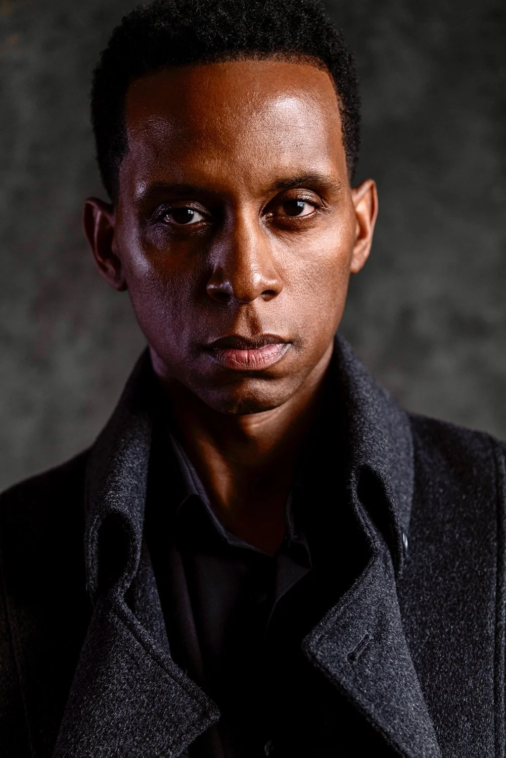 Top cinematic actors headshots - Los Angeles actor Topher Hall. Edgy theatrical headshot.