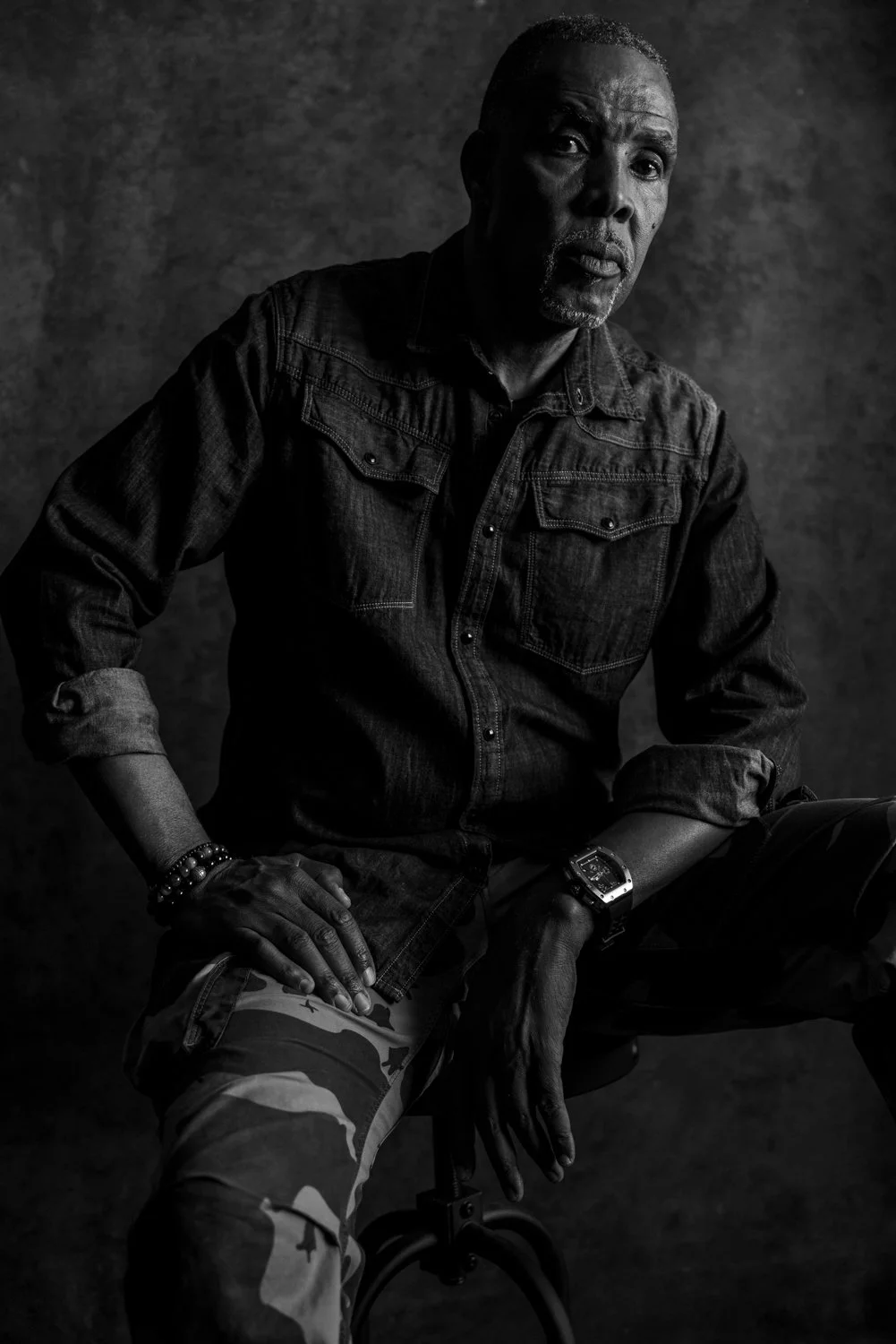 Cinematic edgy theatrical headshot - Los Angeles celebrity actor Eriq La Salle 