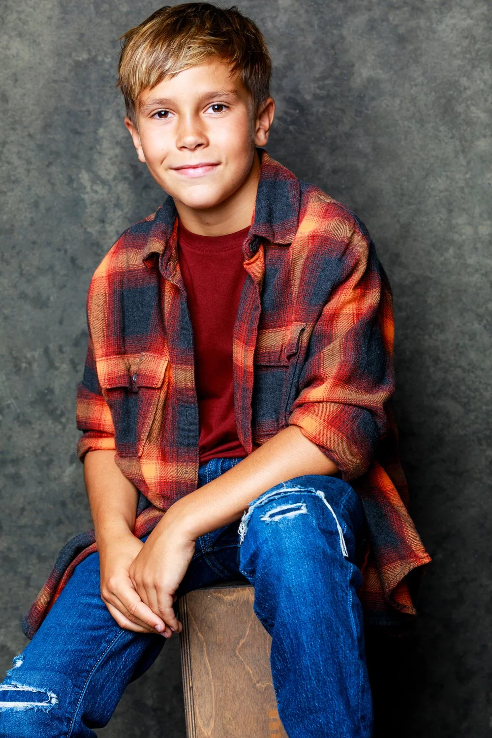 Cinematic edgy theatrical headshot - Los Angeles young actor Cyprien by Stasi Photography