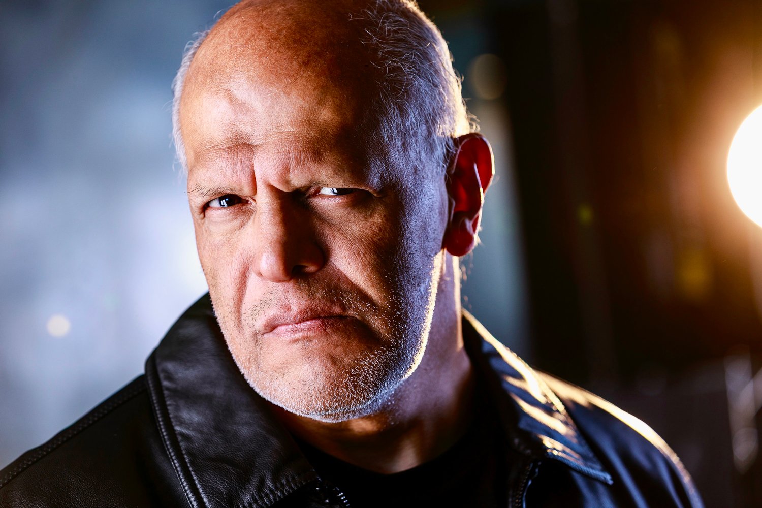 cinematic theatrical acting headshots - Venice actor Javier Padilla. Edgy theatrical headshot.