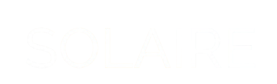 Text on a black background that says 'SOLAIRE' in large white letters.