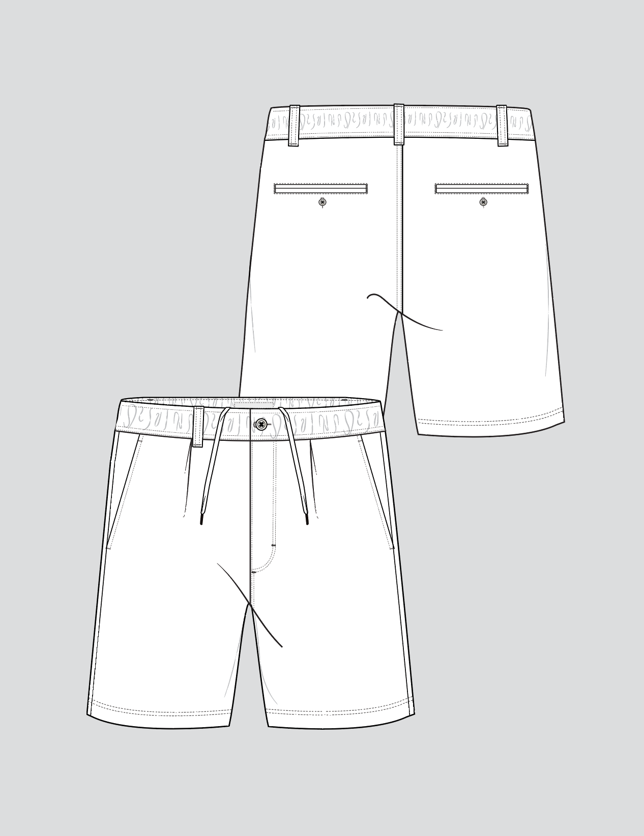 SHORTS FLAT TECHNICAL SKETCH