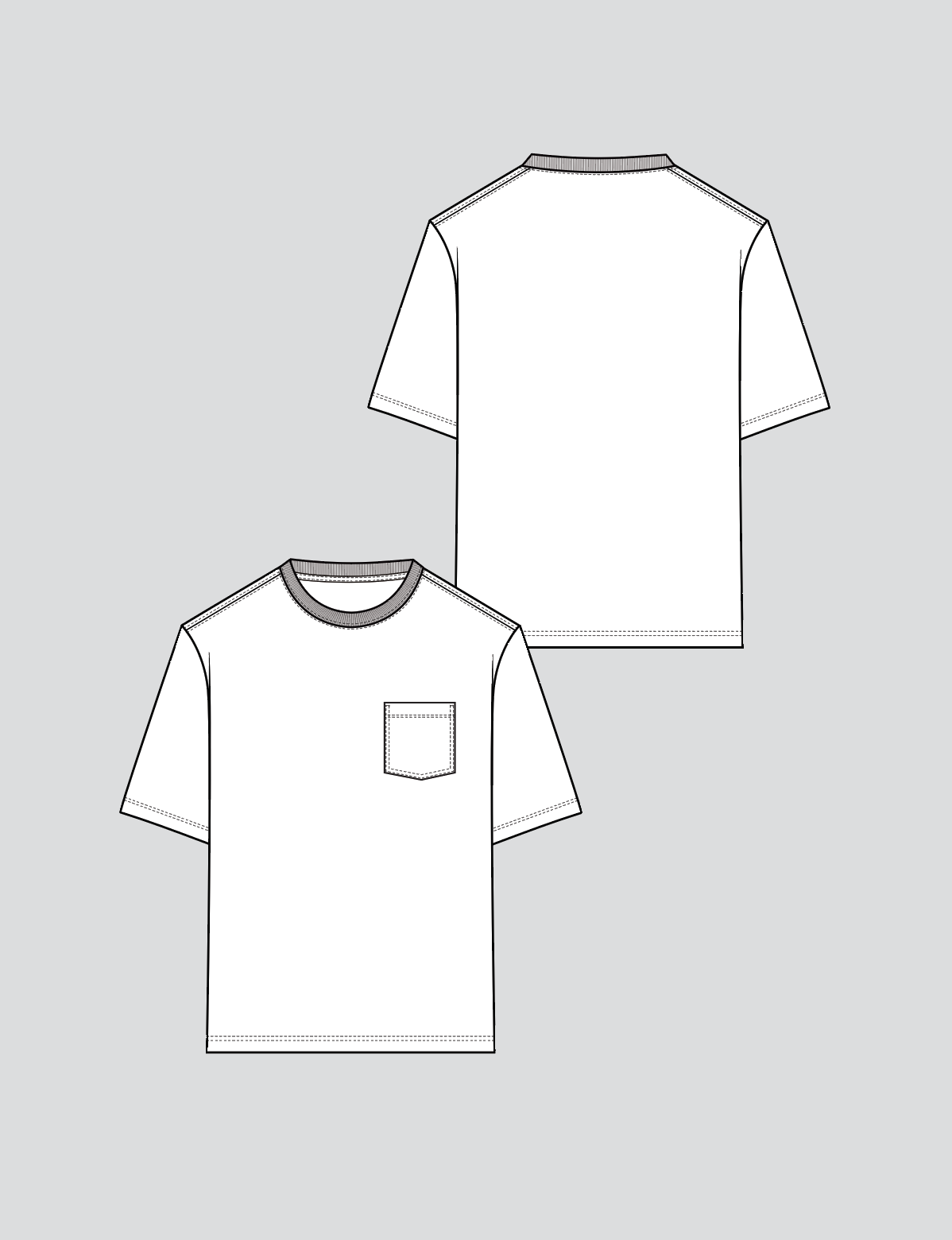 BOXY TEE FLAT TECHNICAL SKETCH