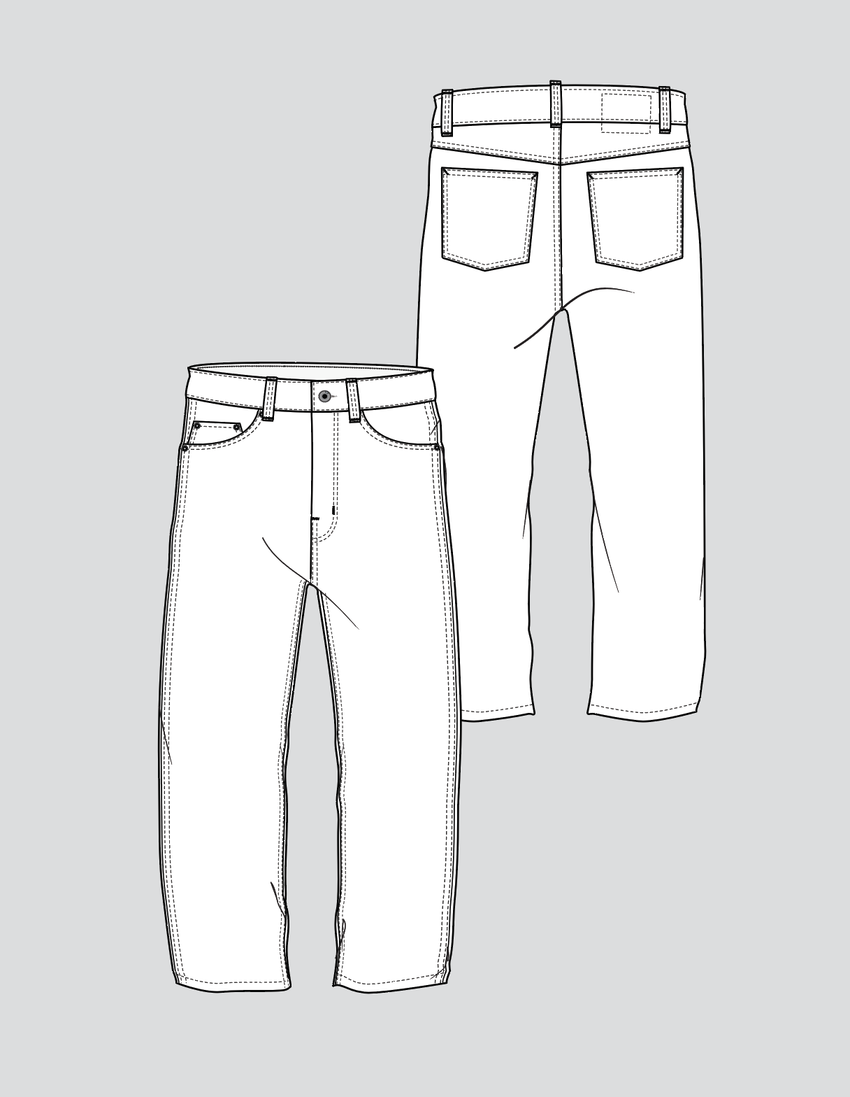JEANS FLAT TECHNICAL SKETCH