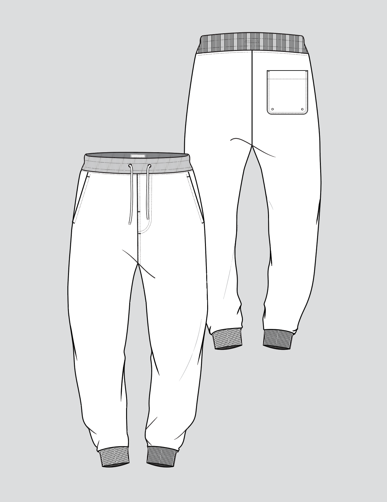 JOGGERS FLAT TECHNICAL SKETCH