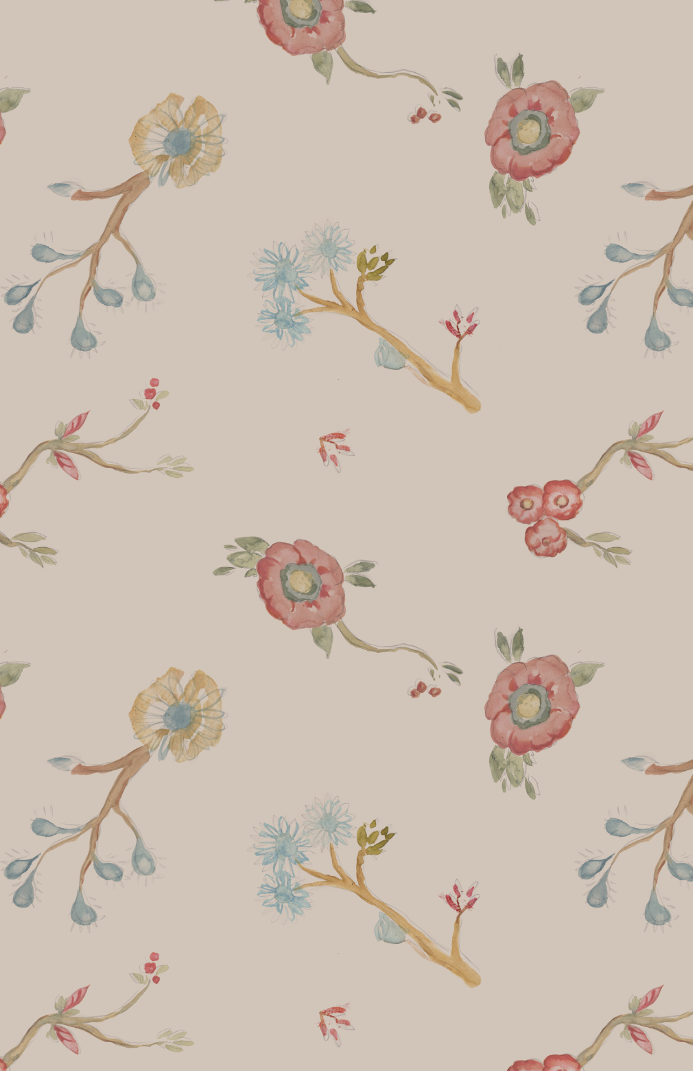 WATERCOLOR FLORALS REPEAT PATTERN