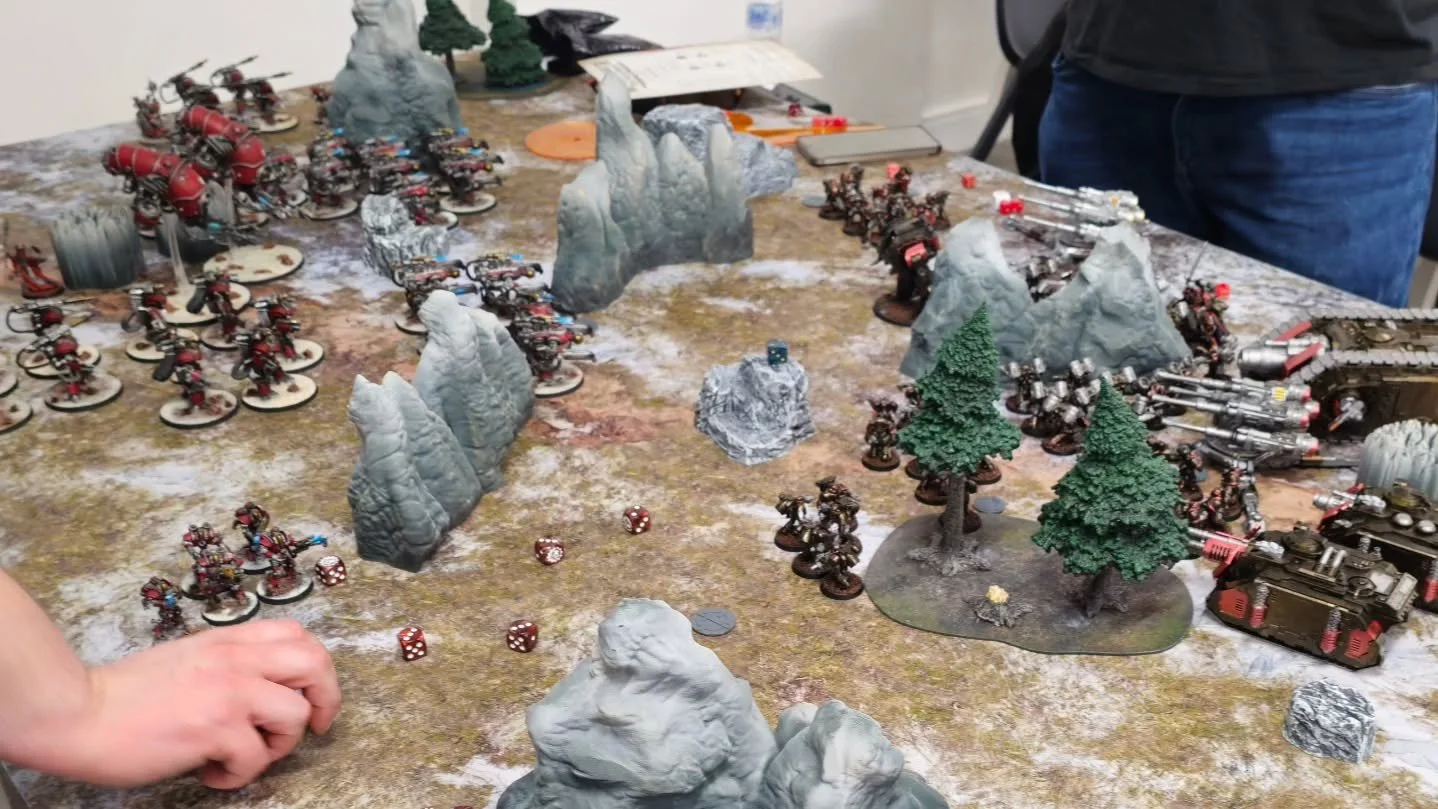 A fantastic time yesterday at @manaforgegamesderby playing to decide the fate of Sector Velkomic. Loyalists were in short supply but still fought a noble cause. The day ended with a traitor victory as the Mechanicum vaults were ransacked and many anc