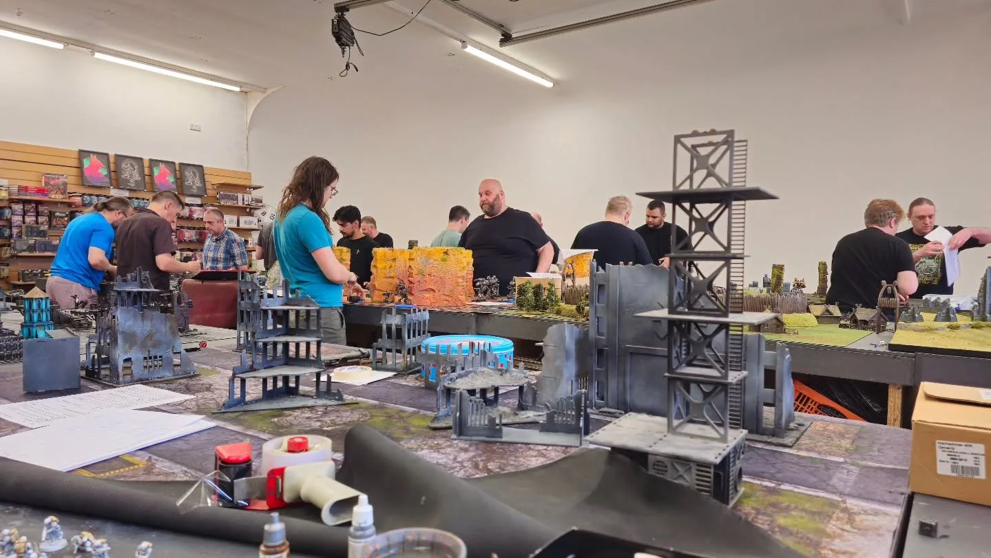The thunder of god machines and the tremble of Legion hosts comes to @tabletop_events_ltd as Chpator I of the Vhalor XXVI Horus Heresy Campaign begins.

The outer walls and transit hubs of the hive city are under attack. Who will win the day ready to