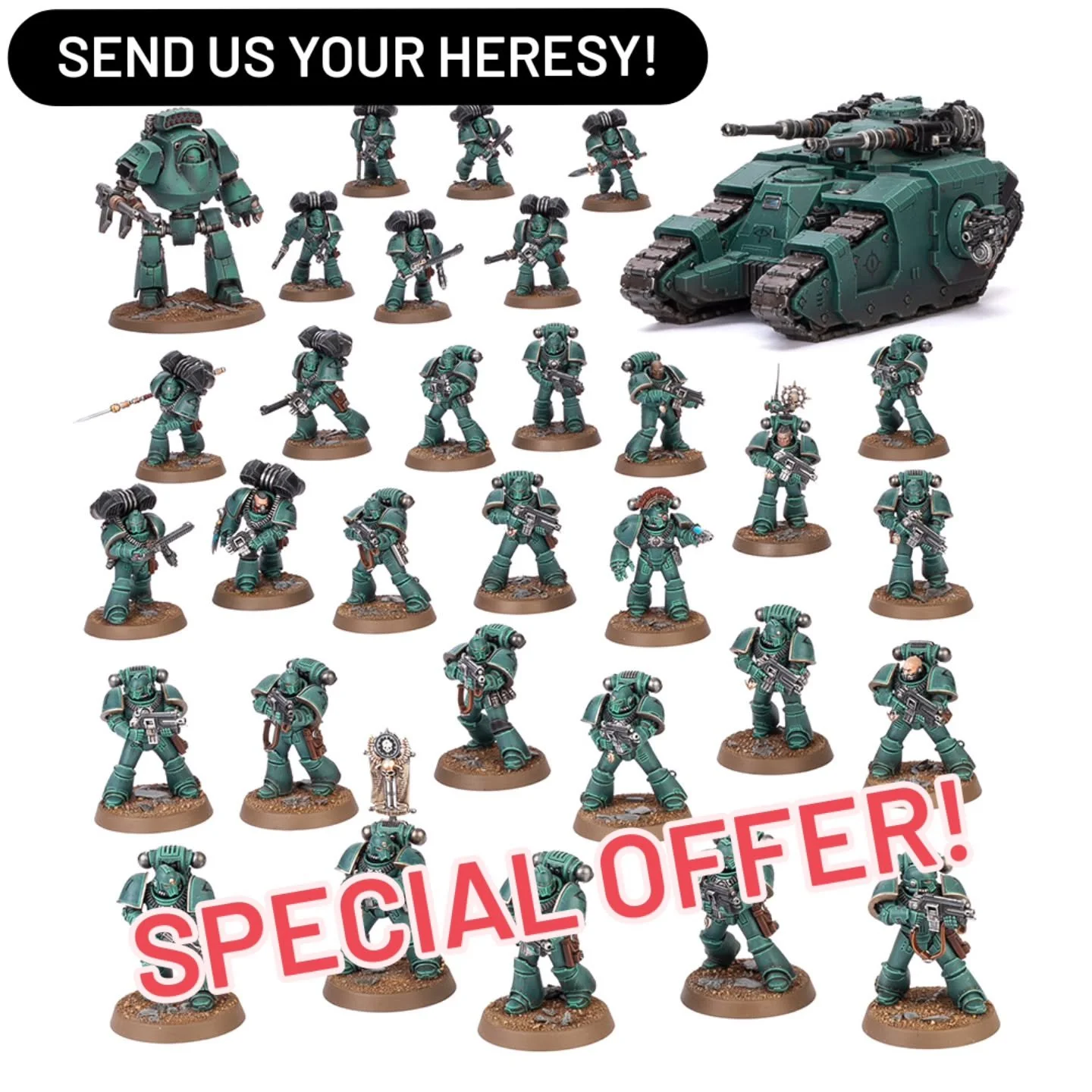 Wanna get your new MKIV Marine battlegroup box sorted for Heresy?

We'll build, paint, transfer, base, all the bells and whistles these lovely lot up for just under three days work at &pound;550.00. That works out at just &pound;17 per model, includi