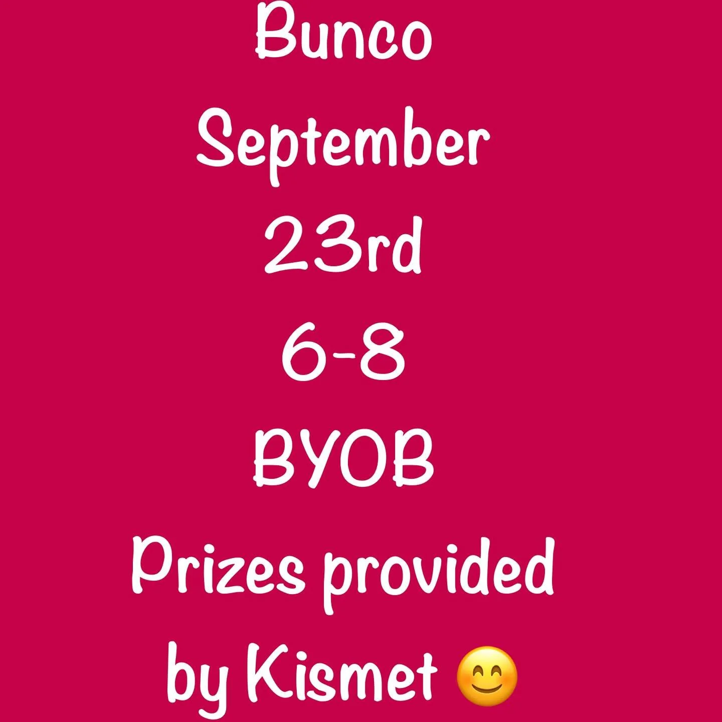 One week until our 1st Bunco night! We have 28 ladies signed up and we are very excited 😃