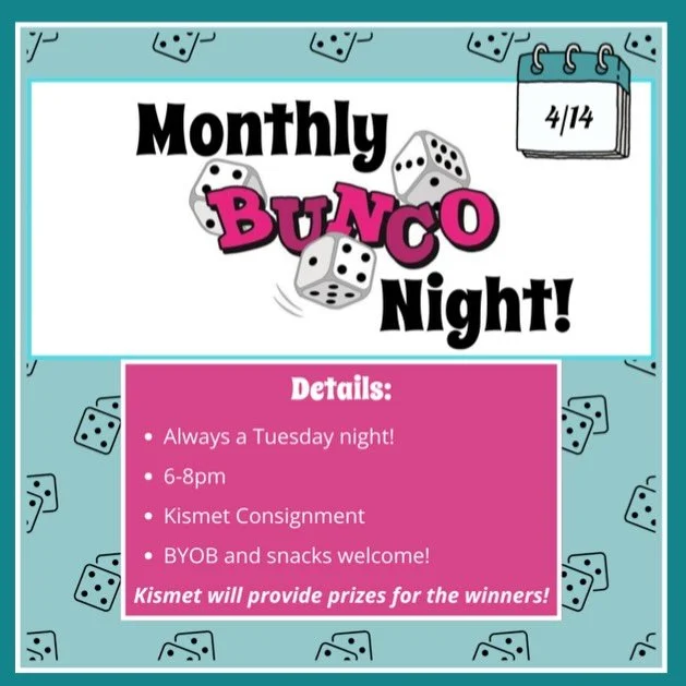 Next Tuesday Bunco Buddies! Who&rsquo;s coming???