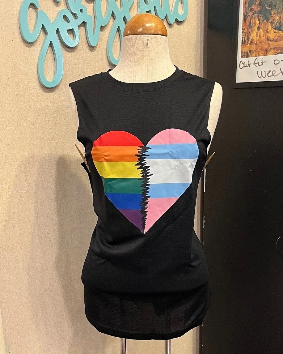 Happy Thursday! Today we styled this pride tank top in honor of Rochester Pride this weekend. Kismet will be there in support of our LGBTQ+ community and we look forward to seeing you. Thanks to Mariah, Danielle, Connie, Jordan, and our newest employ