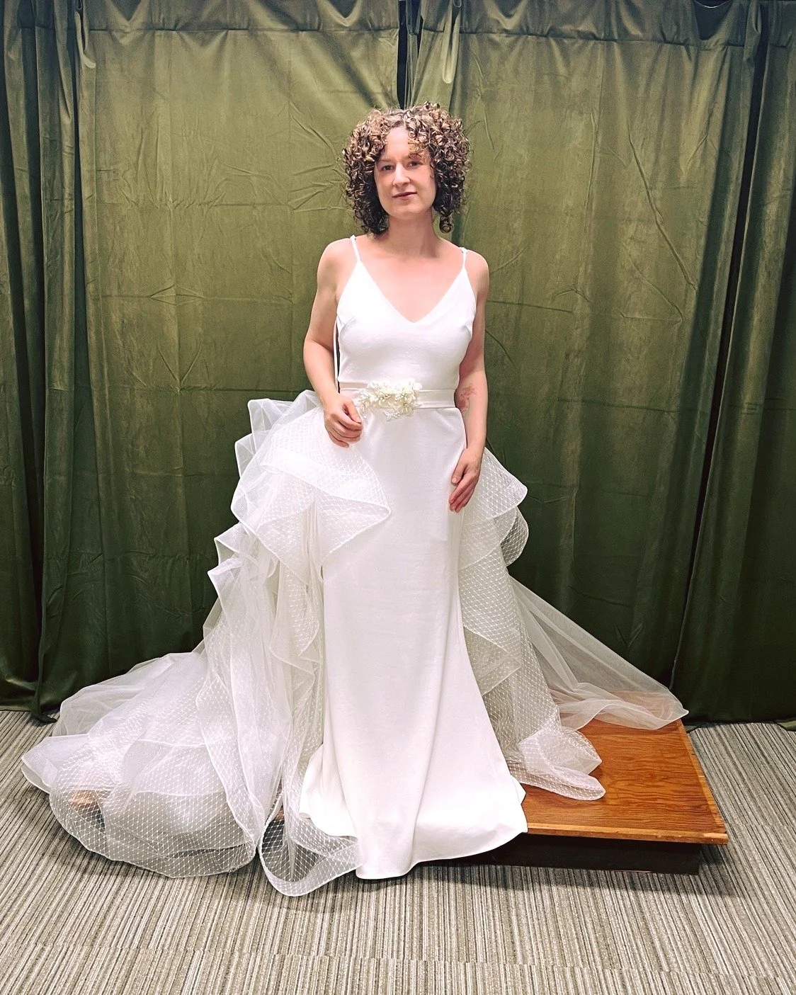 It's Wedding Wednesday! Here's our latest shoot with Abigail Marcus. Love this custom made tiered bridal skirt. It's so whimsical! #thriftedfashion #brideonabudget #weddingwednesday #kismetmoment #kismetconsignment #kismet