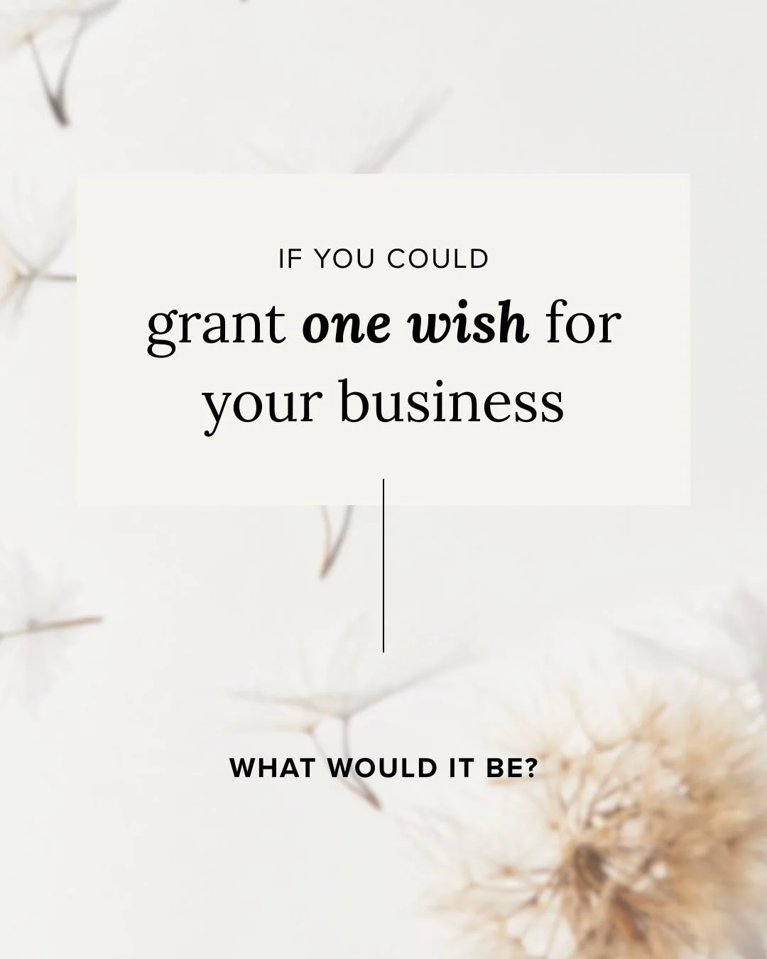 No business is perfect. But sometimes one change can make all the difference.

If you could wake up tomorrow and one thing about your business was different, what would it be?

Tell me in the comments.