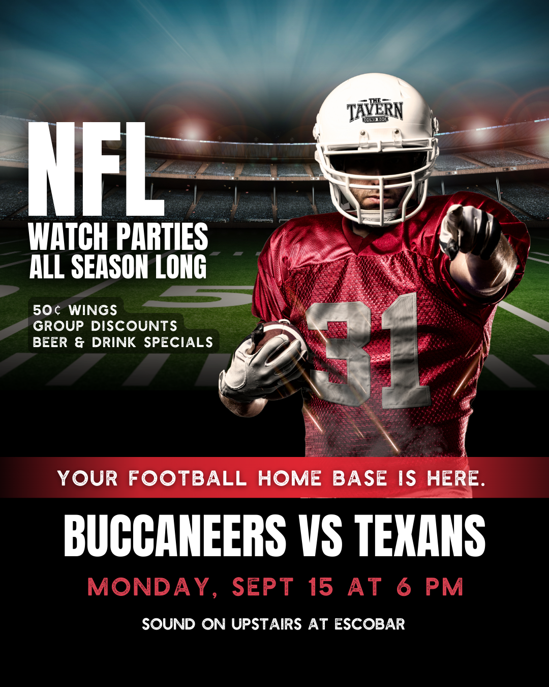Buccaneers vs Texans | NFL Watch Party at Round Rock Tavern