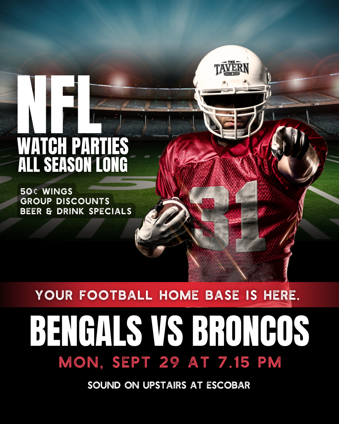 Bengals vs Broncos | NFL Watch Party at Round Rock Tavern