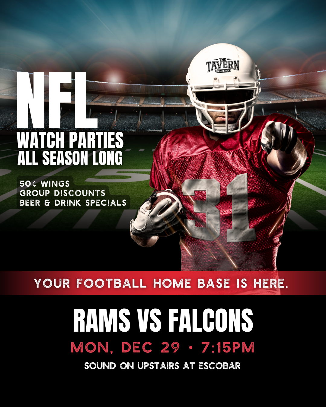 Rams vs Falcons | Watch Party at Round Rock Tavern 