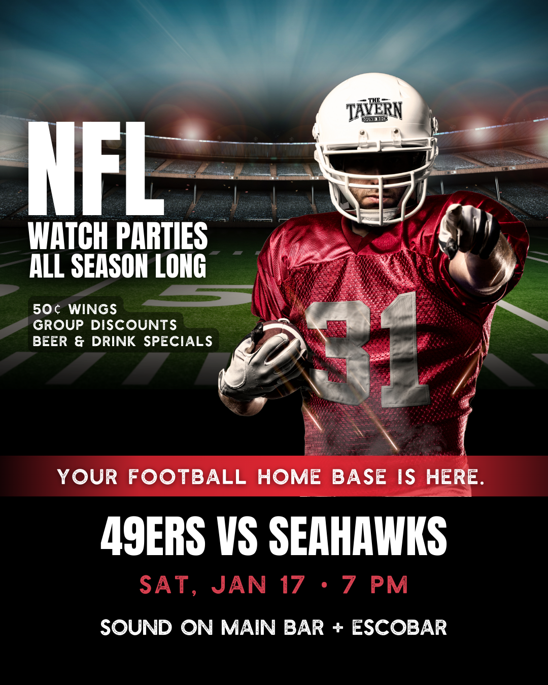 49ers vs Seahawks | Watch Party at Round Rock Tavern