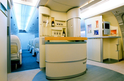  Airbus A380 Business Class Bar Area example. 