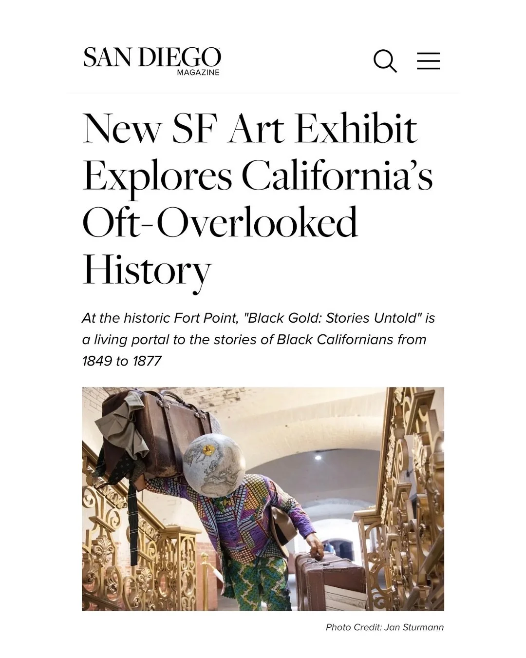 🖤 Black Gold: Stories Untold, our past exhibition, was recently covered in @sandiegomag by Inna Vityaz.

Read the whole article. Link in the bio. 

#BlackGoldArt #ArtAboutPlace