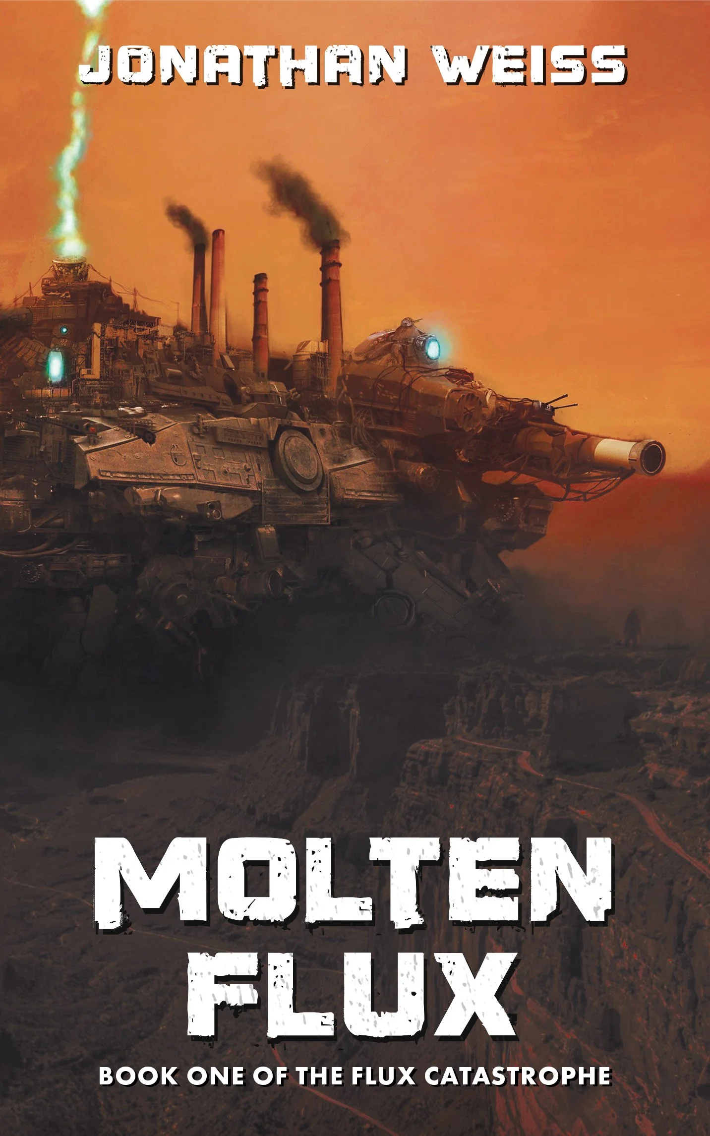 Cover image for the novel Molten Flux, written by Australian Science Fiction and Fantasy Author Jonathan Weiss.