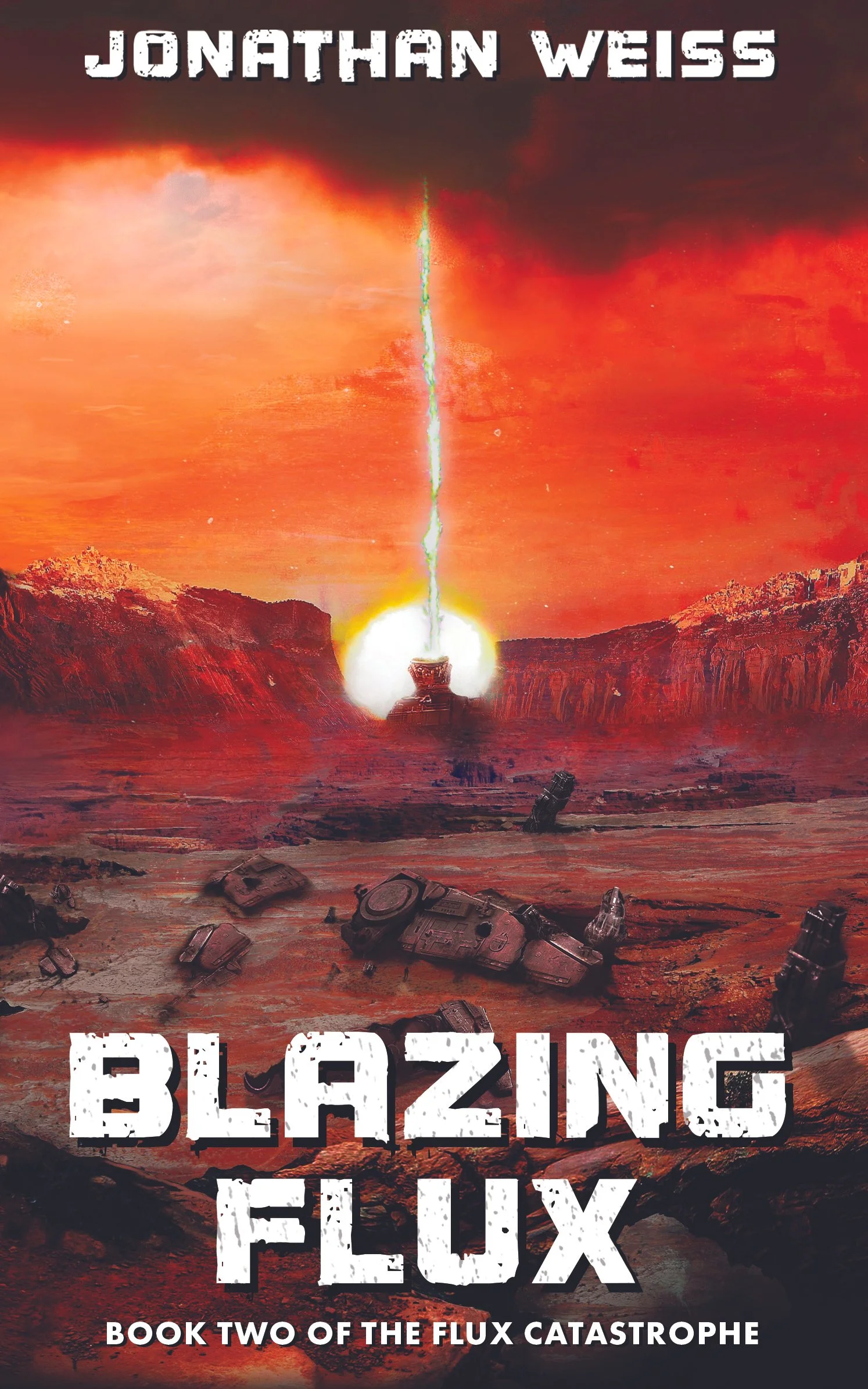 Cover image for the novel Blazing Flux, written by Australian Science Fiction and Fantasy Author Jonathan Weiss.