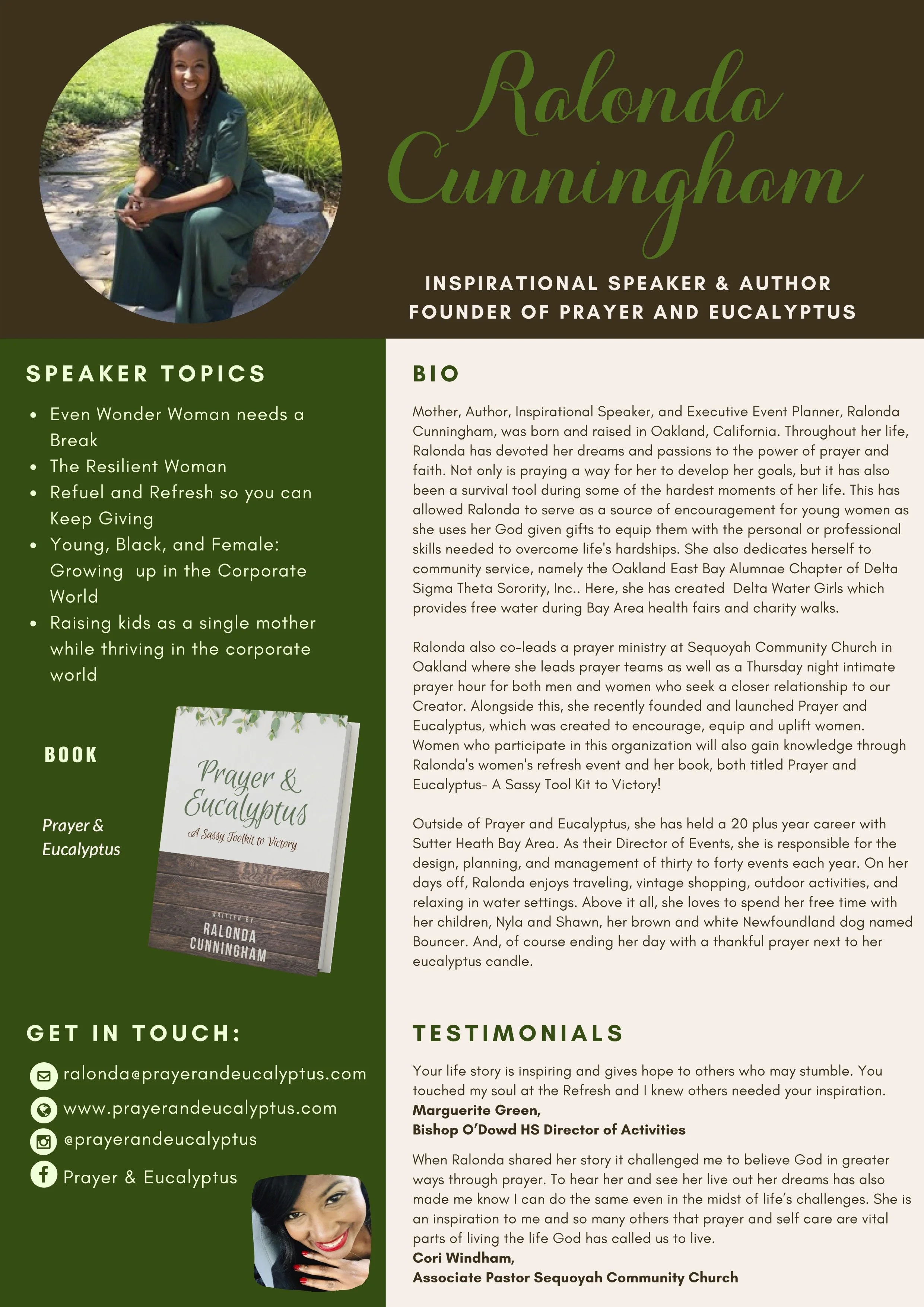 Ralonda Cunningham Inspirational Speaker Information Bio