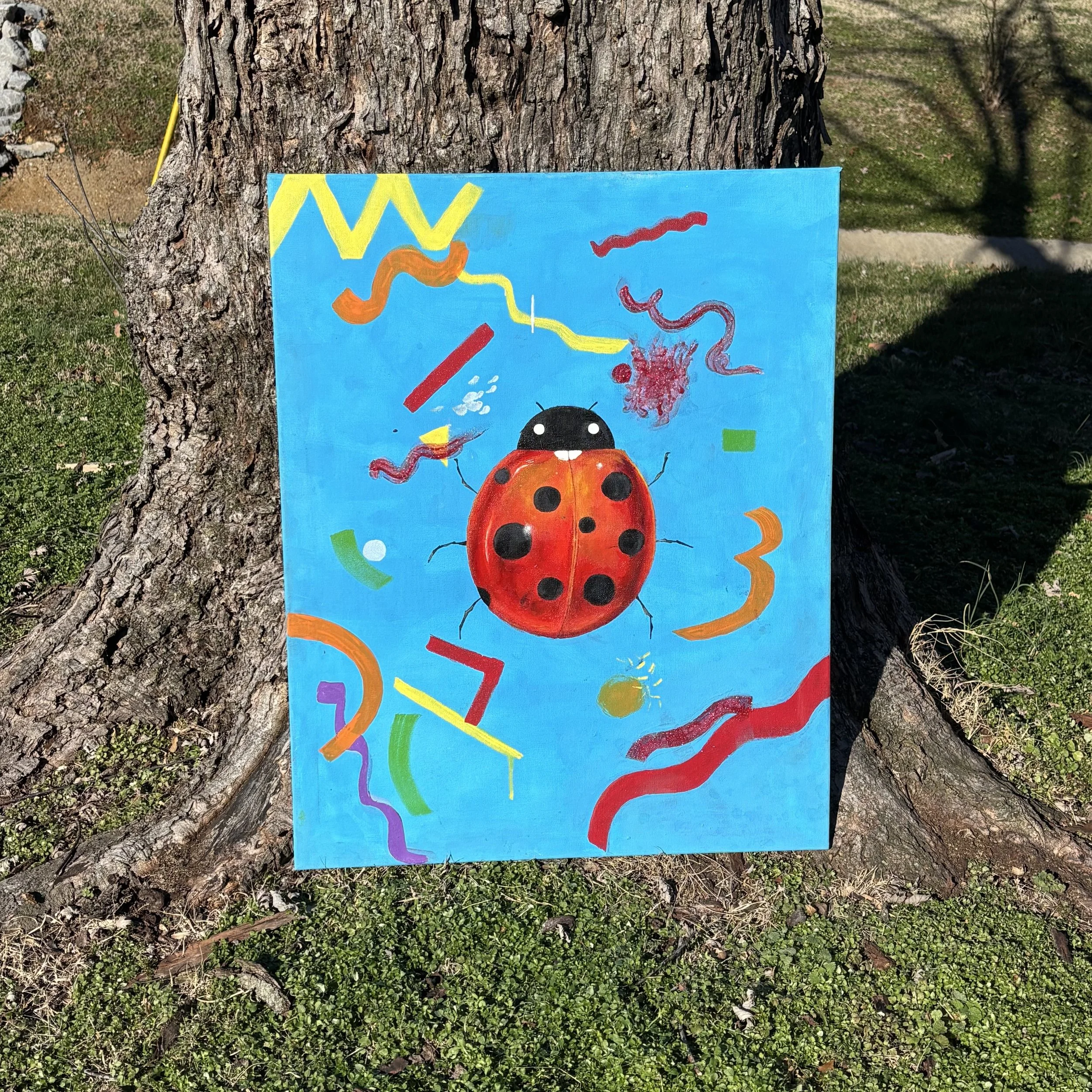 Ladybird Acrylic Canvas Art