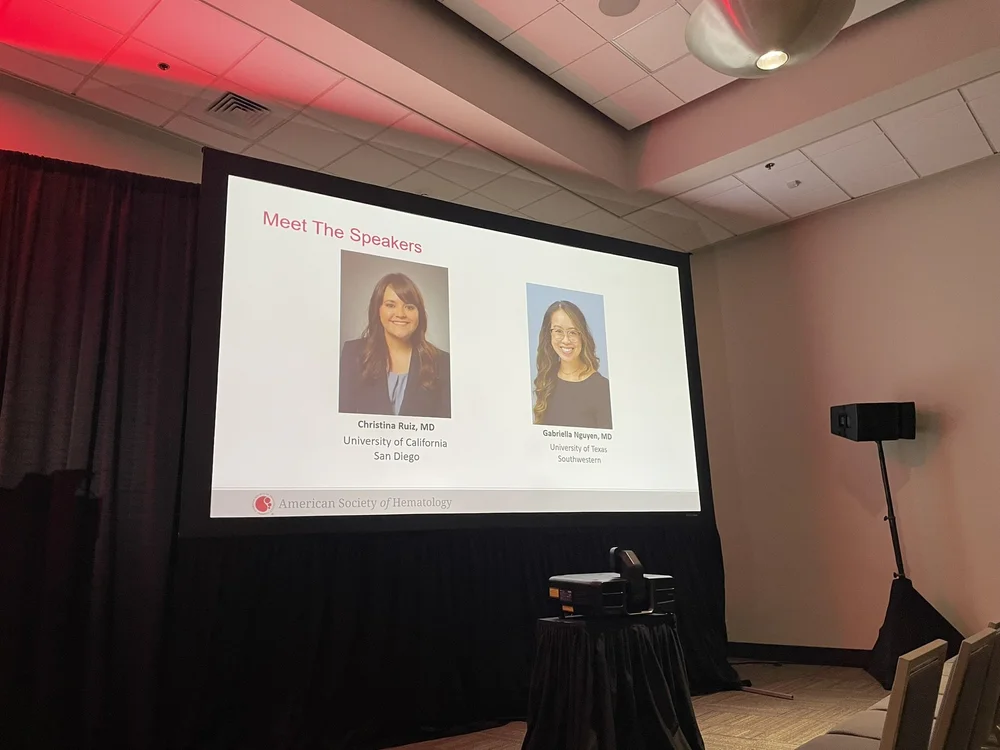 Post-doctoral fellow Gabby Nguyen presents her work on Stroke in Sickle Cell Disease as the ASH Guidelines Implementation Champion