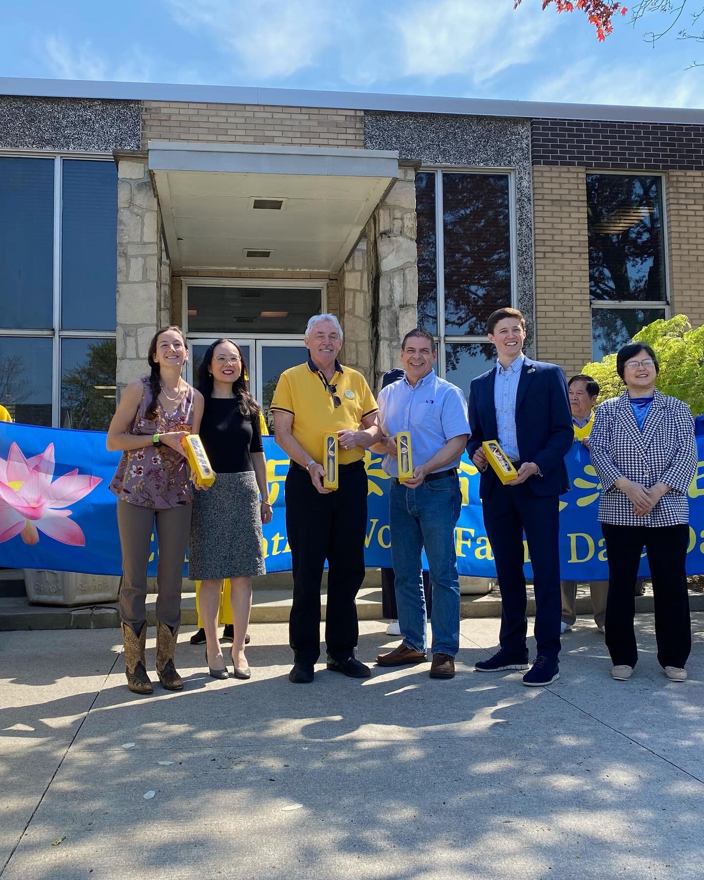 It was an honour to participate in the flag raising ceremony to recognize May 13th as Falun Dafa Day in the Town of Amherstburg.

Falun Dafa is an ancient Chinese spiritual discipline that celebrates the teachings of truthfulness, compassion, and for
