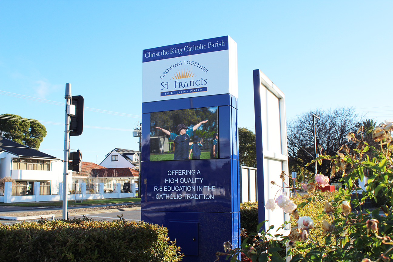 Lockley's Sign St Francis School Lockleys — One World LED