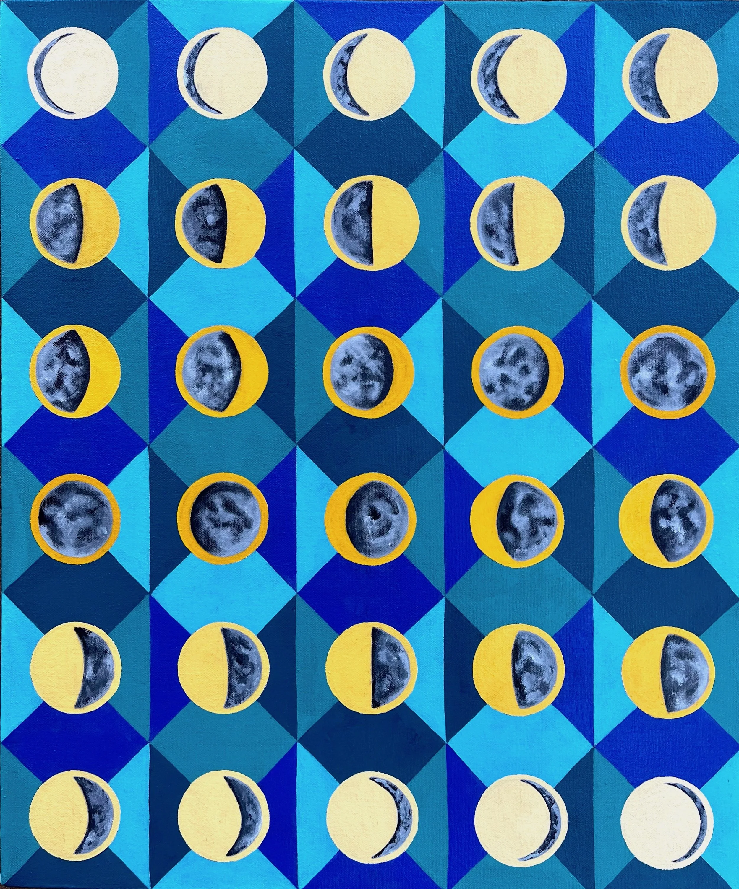 "Ages and Phases." Acrylic on canvas, 2022