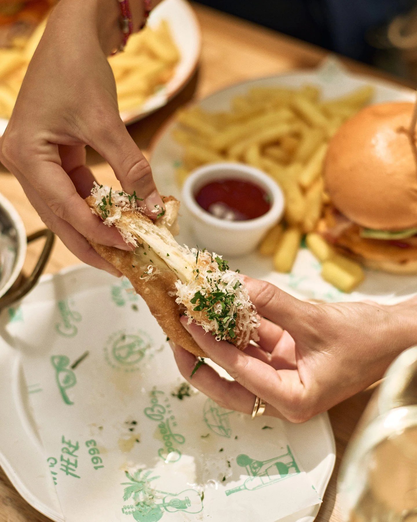Cheesy fried garlic bread...
Need we say more?