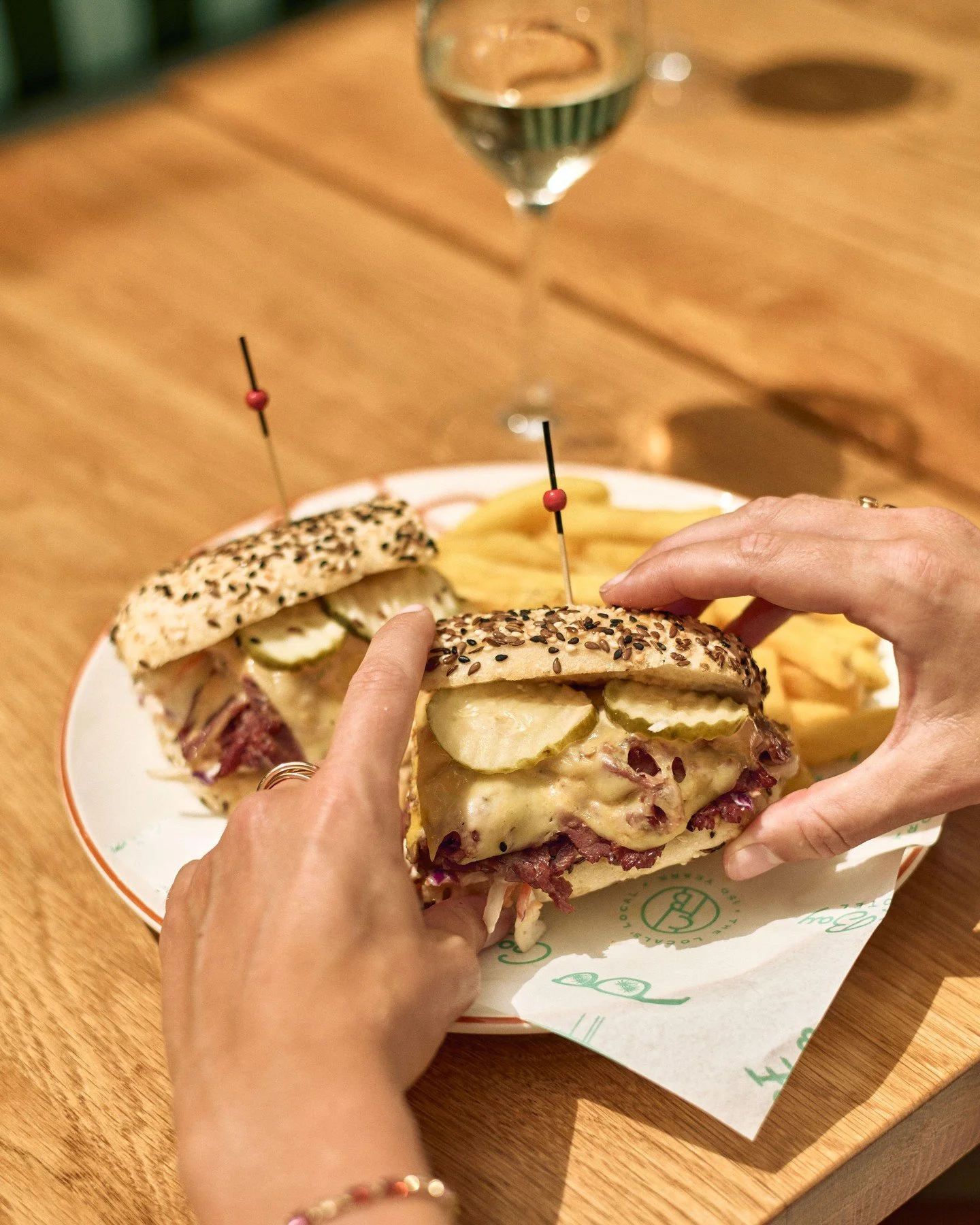 Our Smoked Brisket Sandwich features house-smoked brisket, Russian dressing, Swiss cheese, slaw, triple mustard, pickles, and aioli.

See you for lunch!