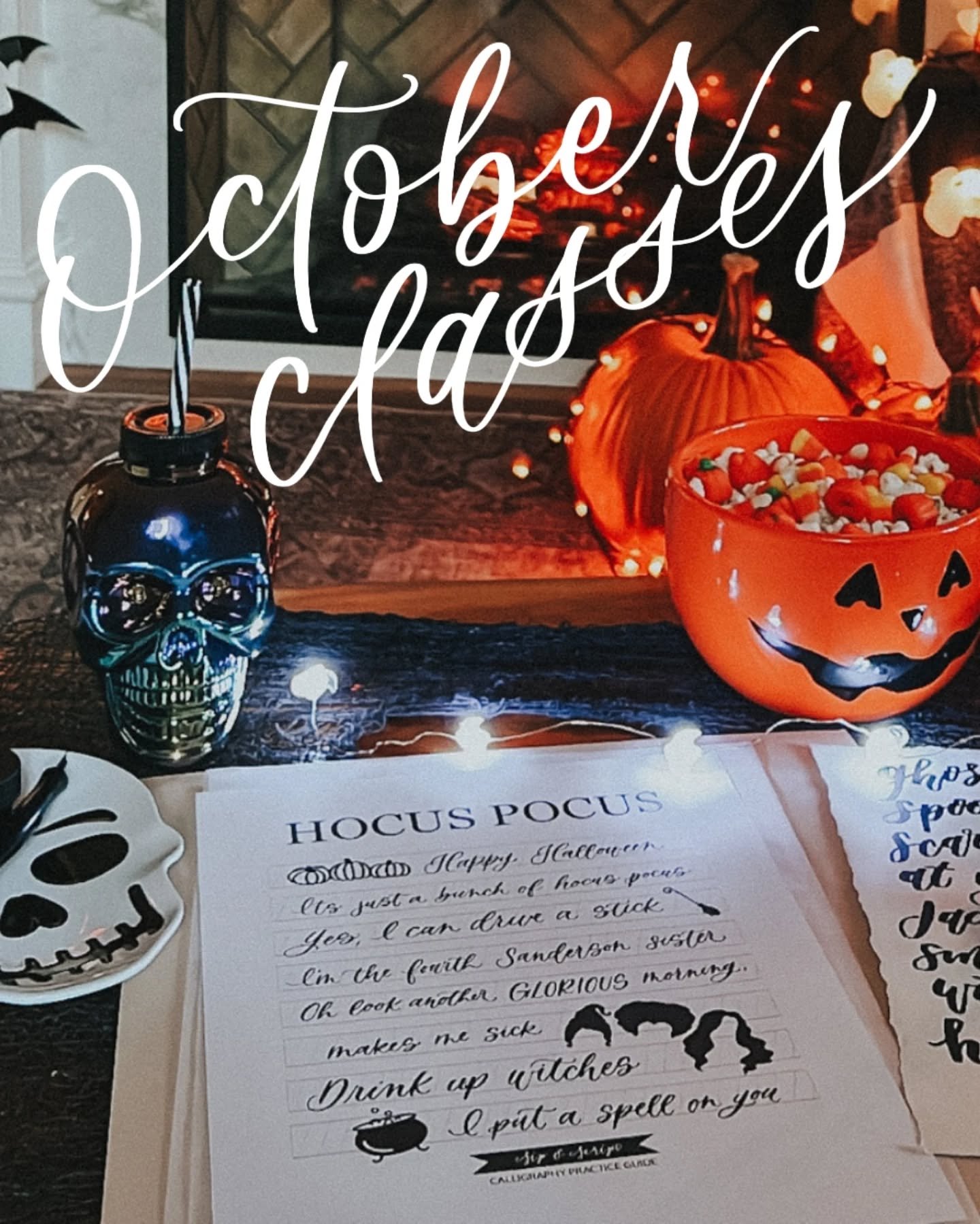 Spooky script szn kicks off tomorrow + I've got 2 classes for you to learn calligraphy with me in October! 👻

🍻 Wed 10/8 6:30-8pm @newportcraft (new venue!)
☕ Wed 10/29 6:30-8pm @davescoffeepvd (cozy caf&eacute; vibes)

You will learn the art of mo